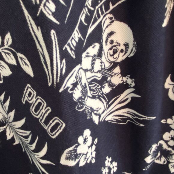 POLO RALPH LAUREN Hawaiian Shirt Bear Mens Large Tropical Classic Fit Mesh Shirt - Picture 6 of 7